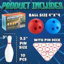 Kids Bowling Set - 10 White Plastic Pins & 2 Lightweight Bowling Balls - Family Fun Indoor & Outdoor Toddler Bowling Set Game for Boys & Girls, Educational & Active Play Toy, Birthday Gift Ages 3+