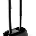 Eyliden Toilet Plunger and Brush, 2 in 1 Toilet Bowl Brush Plunger Set with Holder, Bathroom Cleaning Tools Combo with Caddy Stand (Black)