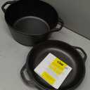 Lodge Cast Iron Double Dutch Oven - Pre-Seasoned 2-in-1 Cast Iron Cookware - Pot & Skillet Combo - Even Heat Retention - Oven-Safe, Versatile Pot - 5 Quart