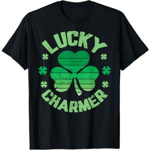 Lucky Charmer Boys Kids Girl Funny St. Patrick's Day T-Shirt, Size 4T