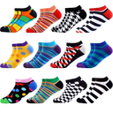 WeciBor Men's Funny Novelty Colorful Ankle Socks Cool Casual Cotton Low Cut Socks 12 Pack, Size:
12-15