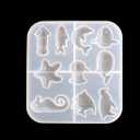 Ocean Sea Animal Silicone Mold Marine Organism Epoxy Resin Crafts Mold Ocean Theme Starfish Dophin Seahorse Fish Casting Mould for DIY Craft Jewelry Pendant Making