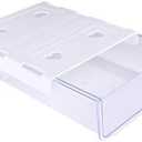 AFIAFTY Self-adhesive Under Desk Drawer Organizer, Table Hidden Slide Out Large Storage Mounted Desktop Pencil Holder Tray Drawers for Office Home School Stationery Kitchen (White) Small Crack