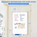 Magnetic Dry Erase Board for Doors, 36x24 Inch Whiteboard with Adjustable Long Arm Hook Mount - Easy to Install, Portable Hanging White Board for Home, Dorm Room, Office Cubicle & Small Spaces