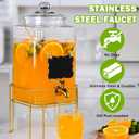 Drink Dispensers for Parties,1.5 Gallon Drink Dispenser,Beverage Dispenser with Stand,Glass Lid and Stainless Steel Spigot Leak-proof, Ideal for Lemonade,Juice, Tea, and Party Drinks