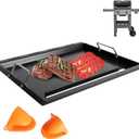Spirit 200 Full Size Griddle Inserts for Weber GS4 Spirit II & I 200 Series 2-Burner E-210 E-220 S-220 S-210 S-215 Gas Grill Parts, Carbon Steel Flat Top Griddle Plate for Weber 7637 64815 Grate
