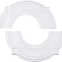 Split Design 12 Inch Ceiling Medallion for Lights & Fans - 5 Inch Cutout, Detachable PU Segments, Easy Install, White Ceiling Plate Decor