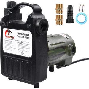 TIGEROAR 120V Water Transfer Pump 1560 GPH Cast Iron 1/2 HP Portable Pump with 6 ft. Power Cord for Pool Pump with Multipurpose Water Transferring - Camouflage Color