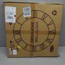 1st owned Large Wall Clock for Living Room Decor- 24" Decorative Antique Silent Non Ticking,Battery Operated,Black Metal,Wood Clocks for Farmhouse,Dining Room,Bedroom,Kitchen - Arabic Numerals
