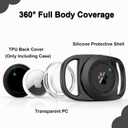 2 x Airtag Dog Collar Holder, [2 Pack], Waterproof Protective Case for Apple AirTag, Durable & Lightweight with Full-Body Protection, Soft Silicone, Black