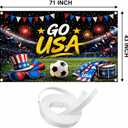2 x Team USA Soccer Decorations Banner, USA Decorations, American Football Themed Decor, American Soccer Themed Decorative Banner for US Party Decorations, 71 x 43 Inch