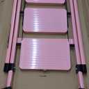 Sturdy Carbon Steel 4-Step Folding Ladder with Convenient Tool Holder, Anti-Slip Wide Pedals for Enhanced Safety -330lbs Capacity Stepladder for Home, Lightweight Portable Ideal for Home, Garage-Pink
