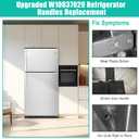 Upgraded W10837029 Refrigerator Door Handle w/Set Screw Compatible with Whirlpool Refrigerator Handle, Stainless Steel Fridge Door Handle Replacement, Replace Part W10653471, 4338550