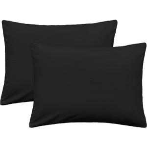 iMaylex Soft 100% Egyptian Cotton Zipper Pillow Case, Cozy and Lightweight Pillowcase, Set of 2, Black, Queen, 20" x 30"