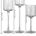 Hurricane Candle Holder Glass Candleholders Holders Votive Long Stem Tealight Tall High Tea Light Elegant Transparent Ideal Dining Wedding Party Home Decoration Gifts (Large 6 Sets)