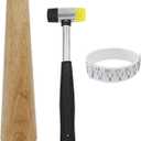 Wood Bracelet Mandrel Round Plastic Wrist Sizer with Jewelers Hammer Rubber Mallet Bangle Shaper Tool Jewelry Making Tools Repair Kit
