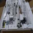 Huuger L Shaped Standing Desk with Power Outlets, 63 x 55 Inch Height Adjustable Computer Desk for Bedroom, Corner Stand up Desk for Home and Office, Work and Study, White