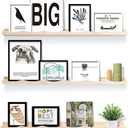 AZSKY Floating Bookshelf for Kids, Floating Shelves for Wall, Cloud Picture Ledge Shelf Natural, 35.4 Inches Nursery Book Shelves Set 3, Baby Book Shelf for Baby & Toddler Room Decor