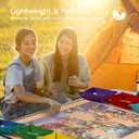 Tektalk Jigsaw Puzzle Board with 6 Color Sorting Trays Portable Puzzle Mat with Dustproof Cover for Puzzle Storage Saver, Non-Slip Surface, Up to 1500 Pieces - Khaki