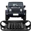 Front Bumper Grille for Jeep Wrangler Rubicon Sahara Sport JK 2007 2008 2009 2010 2011 2012 2013 2014 2015 2016 2017 2018 Replacement Front Grill, ABS Upper Hood Hollow Grille Part Car Radiator Guard