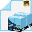 AAY Disposable Bed Pads 36" x 36" (100 Count) , Extra Large Heavy Duty Incontinence Underpads, Super Absorbent 3XL Chucks Pee Pads for Adults, Kids, Pets, Puppy Training