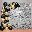 Ozikutech 36 Pcs Silver Shimmer Wall Backdrop Panels for Birthday Party Decoration - 6x6 FT Square Sequin Backdrop