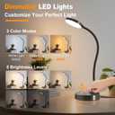 15W LED Desk Lamp with USB Charging Ports Dimmable Table Lamp with 3 Color Temps, 5 Brightness, 4 Timers, Flexible Gooseneck Light with Base, Eye-Caring Reading Light for Home Office, Bedroom, Study