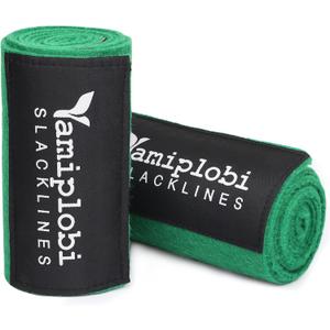 Tree Protector Kit for Slacklines - 60" x 6" Tree Guards - 2 Piece Non-Slip Felt Wraps with Anti-Slip Guide Straps - Perfect Outdoor Tree Wear for Ziplines Hammocks Slackline Rope - Green