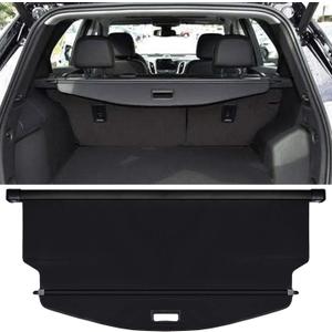 Trunk Cargo Cover For Chevy Chevrolet Equinox GMC Terrain 2018 2019 2020 2021 2022 2023 2024 2025 Retractable Rear Trunk Cargo Luggage Security Shade Cover Shield Waterproof All Weather (Black) (Standard)
