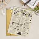 3 x SuperShunhu Jumbo 30th Birthday Card for Men Women, Vintage 30 Year Old Bday Gift for Friends Family, 30 Years Ago Back in 1995