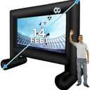 QILEBA 14 FT Inflatable Projector Movie Screen for Outside, Blow up Projector Screen Front/Rear Projection for Backyard Movie Night Outdoor Party