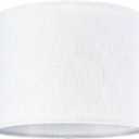 GO&SO White Textured Drum lampshade Medium Lamp Shade 13" Top x 13" Bottom x 10" High (Spider) Modern Linen Lamp Shades for Table Lamp Bedside Lamp Natural Linen Replacement Assembly is Required, 13*13*10 inch-1 Pack