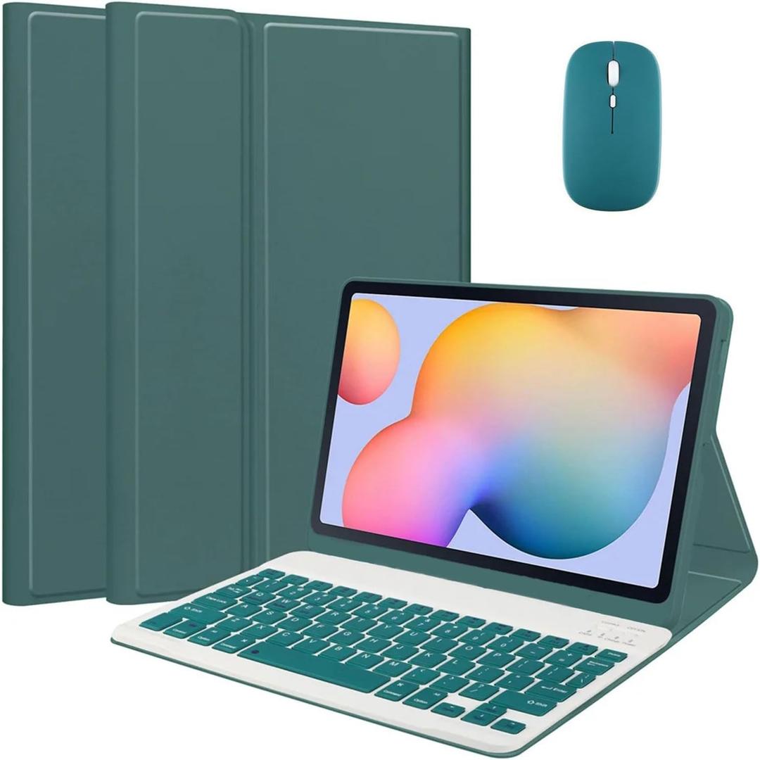 Keyboard Case for Xiaomi Redmi Pad SE 11-inch 2023 Tablet, Magnetic Detachable Wireless Bluetooth Keyboard, Ultra-Thin and Lightweight TPU Back Cover with Mouse,Green