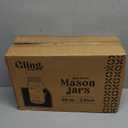 GLING [3 Count 64 oz. Wide-Mouth Glass Mason Jars with Metal Airtight Lids and Bands 2 Quart Large For Preserving, & Meal Prep