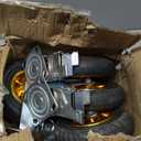 4 Pack 8 Inch Caster Wheels, Swivel Rubber Plate Caster with Top Plate and Screws, 2 Brake Wheels, for Furniture Transport Industrial Transport, 3000Lbs Load Capacity