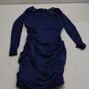 oten Women Mesh Long Sleeve Square Neck Mini Dress Sexy Ruched Bodycon Cocktail Club Party Short Dresses (Small, Navy Blue)