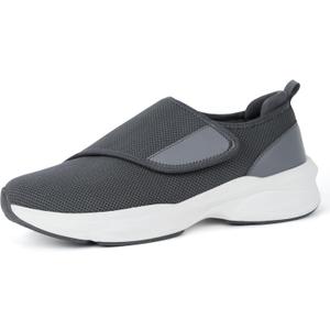 ORTOREX Men Orthopedic Diabetic Walking Shoes Edema Shoes for Swollen Feet (12, Grey)