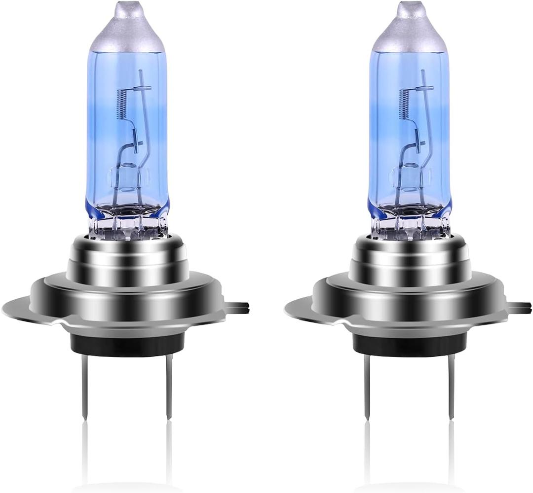 NEWBROWN H7 Headlight Bulb Halogen Headlight Bulb 5000K Super White Light Long Life Replacement PX26D 12V/55W (H7, 2 Pack)