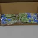 5 Bundles Artificial Silk Lily Flowers Fake Lilies Floral Faux Bouquet for Wedding DIY Decoration Indoor Outdoor Vase Table Centerpieces Kitchen Party Porch Arrangement (Blue)
