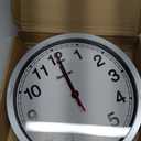 Geevon 10 Inch Atomic Wall Clock - Self-Setting Analog Clock with Automatic Time Sync - Battery Operated for Home Office School - Silver Frame