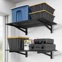 Jusgym 2 Pack Heavy Duty Garage Wall Shelving (2x3ft), 700lbs Capacity Garage Shelving Wall Mounted, 24"x72"Garage Storage Rack Floating Shelves, Black