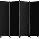 AKTOP Room Divider 4 Panel, 80" W Portable Wall Divider for Room Separation, Freestanding Partition Room Dividers, Folding Room Separators Privacy Screens for Home Office Bedroom, Black