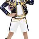 Girls Halloween Outfit Kids Singer Fashion Outerwear & Shirt & Dress Party Clothes (5-6 Years)