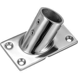 Marine Boat Rectangular Base，Heavy Duty 316 Stainless Steel Yacht Hand Rail Fitting Rail Tube Stanchion Base Column Accessories (1 1/ 4inch, Option: 60Degree)