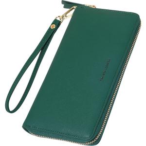 Womens Wallet RFID Large Capacity Zip Around Wallet PU Leather Credit Card Holder Clutch Wristlet Wallet Travel Purse