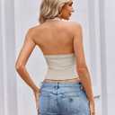 Avidlove Halter Tops for Women Double Lined Sexy Ribbed Crop Tank Top Backless Going Out Cami Slim Fit Y2K Outfits (L)
