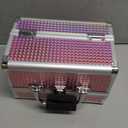 FRENESSA Makeup Train Case Makeup Box Organizer Portable Cosmetic Travel Case Makeup Case with Mirror Locking Make Up Cases Organizers and Storage for Nail Supplies Hard Cosmetic Box Shiny Pink