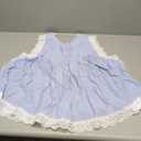 Womens 2026 Summer Peplum Top Sleeveless Ruffled Lace Trim Round Neck Y2K Babydoll Going Out Tops (Blue) L