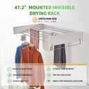 Heshecein Wall Mounted Drying Rack,Collapsible Drying Racks for Laundry,7 Stainless Steel Rods,Folding Indoor/Outdoor Drying Rack Clothing,Collapsible Laundry Drying Rack,47 Wide, 47.2 inch