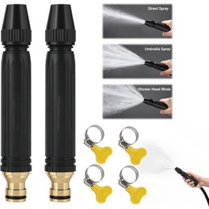 2 Pcs Hose Nozzle High Pressure,High Pressure Water Hose Nozzle with Booster Nozzle,360° Adjustable Hose Nozzle,for Watering Plants and Vegetables, and Car Washing1